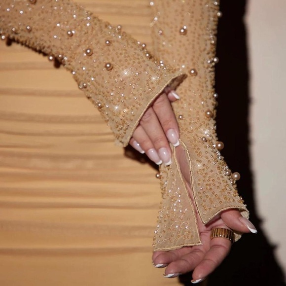 ST. GERMAIN Embellished Long Sleeve Mini Dress - Picture 4 of 5